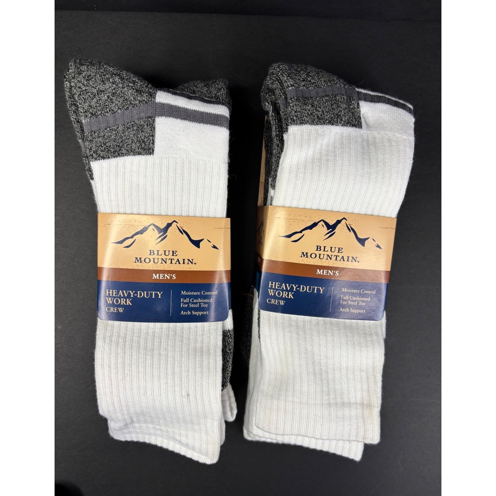 Blue Mountain Mens Heavy Duty Work Crew Socks 6 Pair XL Shoe Size 12-15